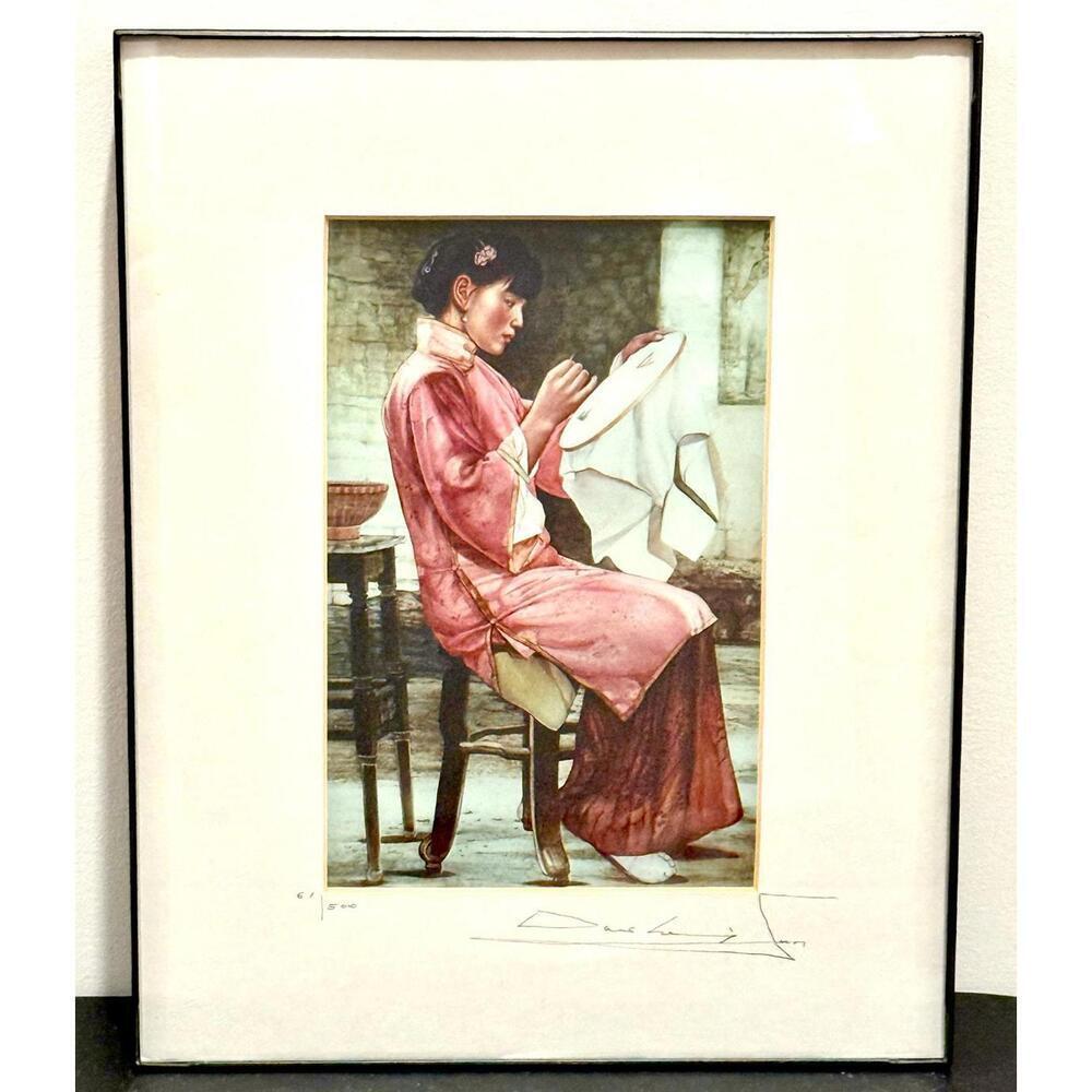 Dashuai Sun – Green Moonlight - Hand-Signed Limited Edition Lithograph– Framed